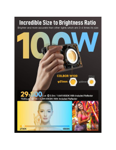 Luz de Video COLBOR W100 100W Bi-Color 2700K-6500K LED 2