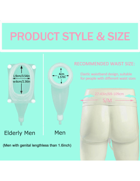 Bolsas Colectoras de Orina Portátiles Sinlxcoy S/M Azul 1000ml/2000ml