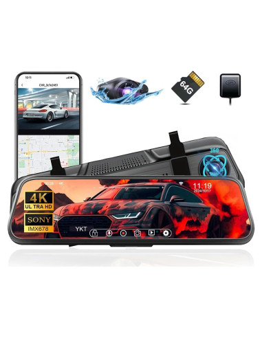 Cámara de Espejo YKT H9-2 4K con Pantalla Táctil 10" y GPS