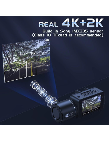 Cámara de tablero 4K Aipluger con visión nocturna y SD 32GB