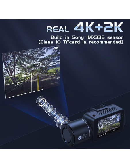 Cámara de tablero 4K Aipluger con visión nocturna y SD 32GB
