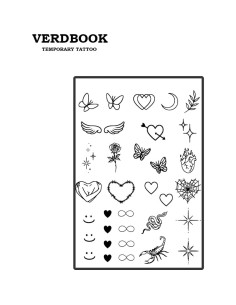 Kit de Tatuajes Temporales Impermeables VERDBOOK - 2 Hojas 2