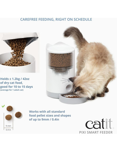 Alimentador Inteligente Catit PIXI para Gatos - Dispensador Automático WiFi
