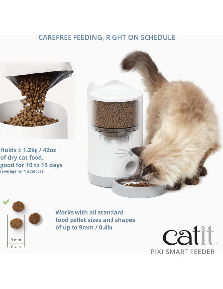 Alimentador Inteligente Catit PIXI para Gatos - Dispensador Automático WiFi