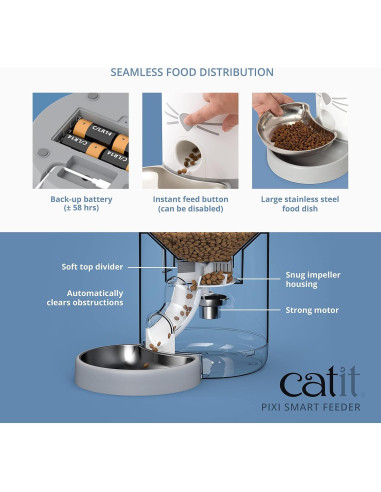 Alimentador Inteligente Catit PIXI para Gatos - Dispensador Automático WiFi
