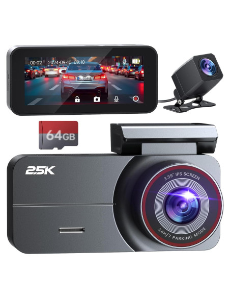 Cámara de tablero delantera y trasera Yonvim 2.5K QHD