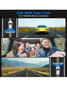 Cámara de tablero delantera y trasera Yonvim 2.5K QHD 2