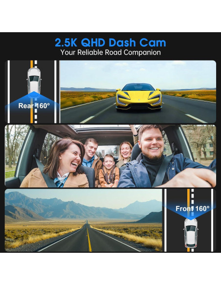 Cámara de tablero delantera y trasera Yonvim 2.5K QHD