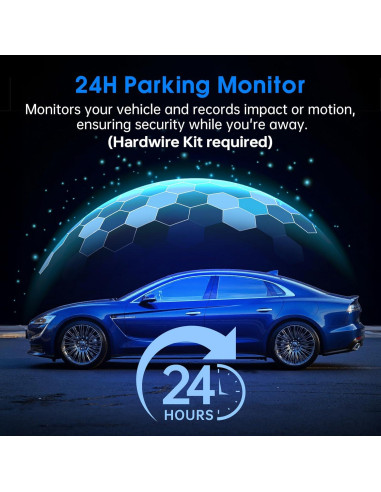 Cámara de tablero delantera y trasera Yonvim 2.5K QHD