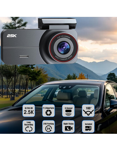 Cámara de tablero delantera y trasera Yonvim 2.5K QHD