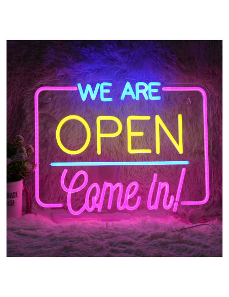 Letrero Neón Abierto GNVETZLL 33x43 cm USB Decoración Letrero Neón Abierto GNVETZLL 33x43 cm USB Decoración