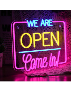 Letrero Neón Abierto GNVETZLL 33x43 cm USB Decoración 2