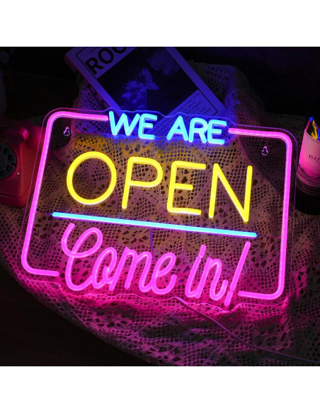 Letrero Neón Abierto GNVETZLL 33x43 cm USB Decoración Letrero Neón Abierto GNVETZLL 33x43 cm USB Decoración