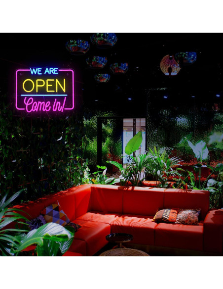 Letrero Neón Abierto GNVETZLL 33x43 cm USB Decoración Letrero Neón Abierto GNVETZLL 33x43 cm USB Decoración