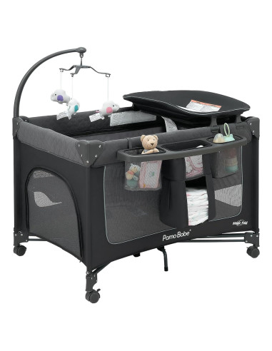 Parque para Bebés Pamo Babe Magic Fold 100x70 cm Gris