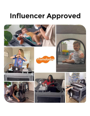 Parque para Bebés Pamo Babe Magic Fold 100x70 cm Gris