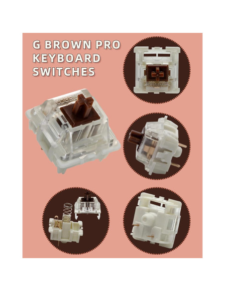 Interruptores Gateron Brown Pro Pre-lubricados 105PCS