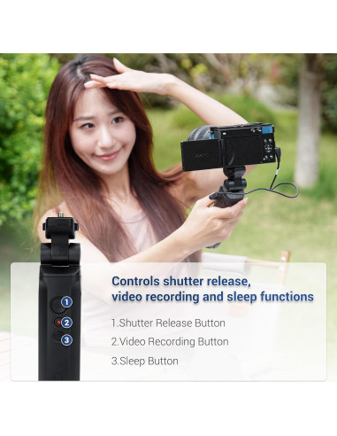 Agarre de Disparo Remoto JJC con Mini Trípode para Cámara Panasonic