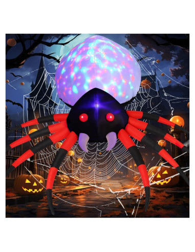 Araña Inflable de Halloween GOOSH 2.44M con Luz Blanca