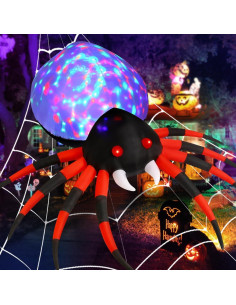 Araña Inflable de Halloween GOOSH 2.44M con Luz Blanca 2