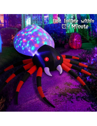 Araña Inflable de Halloween GOOSH 2.44M con Luz Blanca