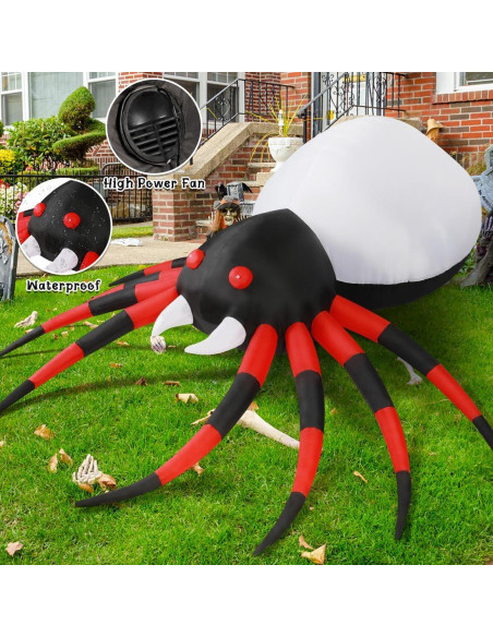 Araña Inflable de Halloween GOOSH 2.44M con Luz Blanca