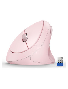 Ratón Ergonómico TECKNET Rosa 4800 DPI Inalámbrico Silencioso