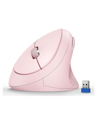 Ratón Ergonómico TECKNET Rosa 4800 DPI Inalámbrico Silencioso