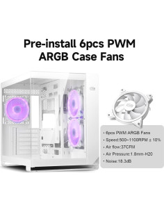 Caja de PC PCCOOLER C3T500 ARGB Torre Media ATX Blanco 2