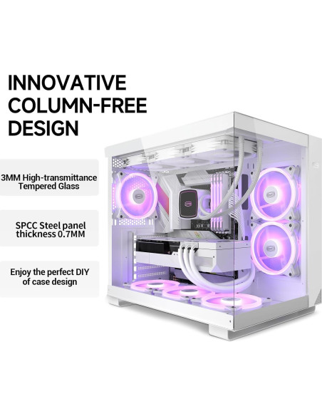 Caja de PC PCCOOLER C3T500 ARGB Torre Media ATX Blanco