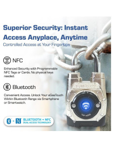 Candado Inteligente eGeeTouch 5ta Gen Gancho Largo Bluetooth 2