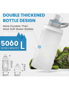 Botella de Agua Plegable Joypur K8801 con Filtro 700ml 2