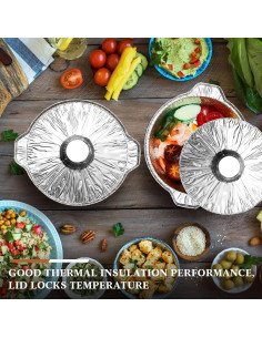 24 Botes de Aluminio Desechables Ziliny 2.2 L con Tapa 2