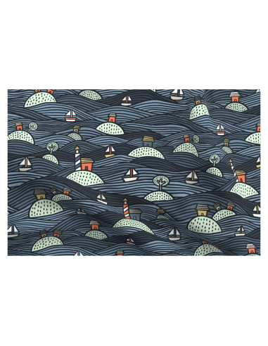 Tela de Algodón Spoonflower Islas Lago 21x18" para Manualidades