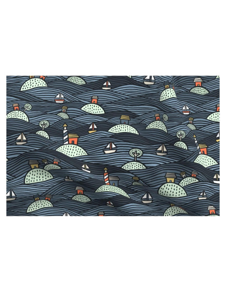 Tela de Algodón Spoonflower Islas Lago 21x18" para Manualidades