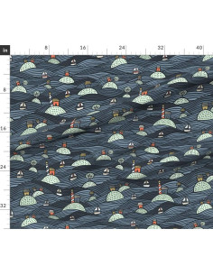 Tela de Algodón Spoonflower Islas Lago 21x18" para Manualidades 2