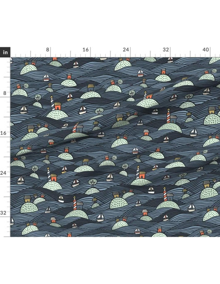 Tela de Algodón Spoonflower Islas Lago 21x18" para Manualidades