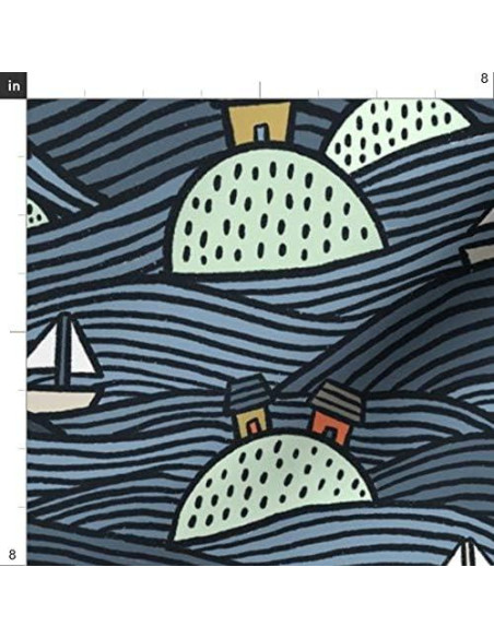 Tela de Algodón Spoonflower Islas Lago 21x18" para Manualidades