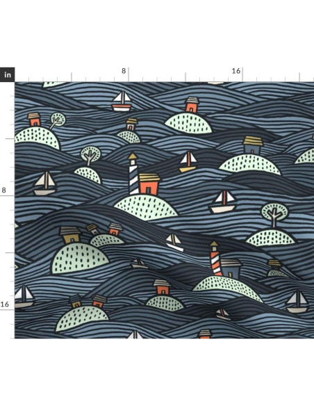 Tela de Algodón Spoonflower Islas Lago 21x18" para Manualidades