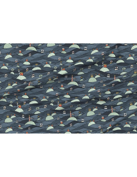 Tela de Algodón Spoonflower Islas Lago 21x18" para Manualidades