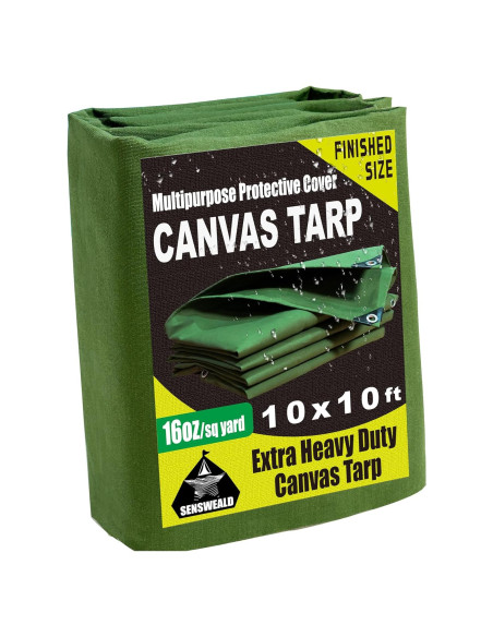 Lona Pesada Resistente al Agua 3.05x3.05m 16oz Verde SHENZHE