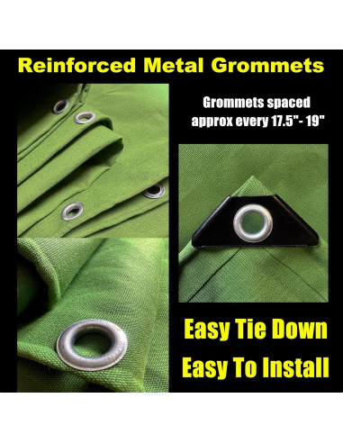 Lona Pesada Resistente al Agua 3.05x3.05m 16oz Verde SHENZHE