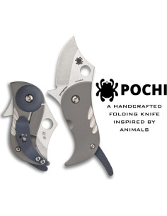 Cuchillo plegable Spyderco Pochi de acero inoxidable y titanio 2