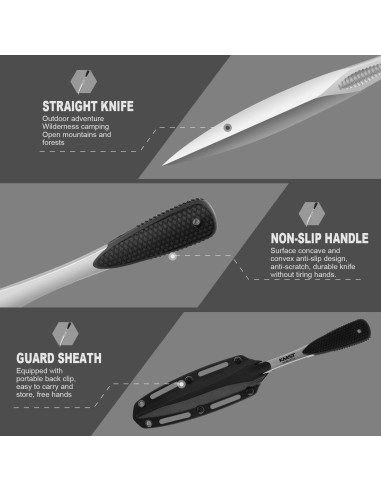 Cuchillo Bayoneta Kaimeisite AUS-8 para Caza y Camping 20.3 cm