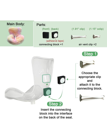 Asiento para Auto Pop Mart Labubu 15cm/17cm Amarillo-Rosa