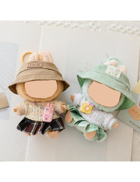 Conjunto de Ropa para Muñeca Labubu 5 Piezas Verde 15-17 cm