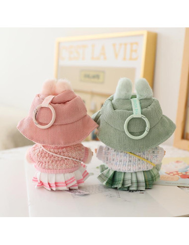 Conjunto de Ropa para Muñeca Labubu 5 Piezas Verde 15-17 cm