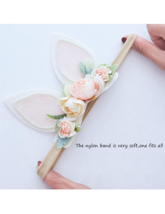 Diadema de Nylon Floral Conejito de Pascua para Bebé - CAINI 2