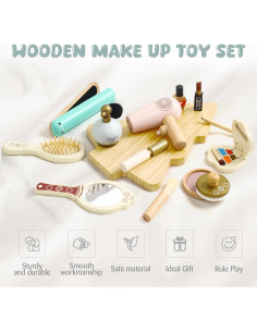 Juego de Maquillaje de Madera PMZ131001-1P para Niños 3-6 Años 2