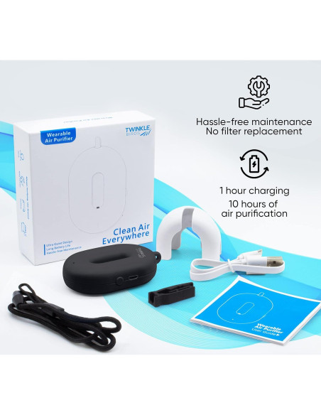 Collar Purificador de Aire Portátil Twinkle Birds JO-2001 - Ionizador Recargable